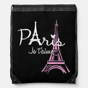 I Love Paris Eiffel Tower France French Souvenir Drawstring Bag