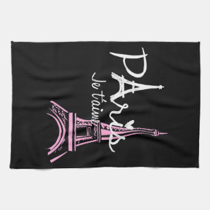 I Love Paris Eiffel Tower France French Souvenir Kitchen Towel