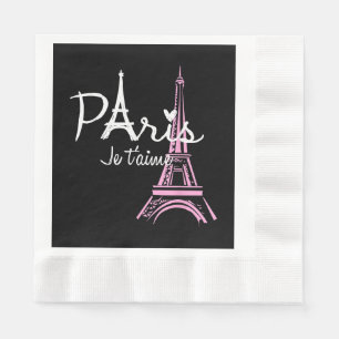 I Love Paris Eiffel Tower France French Souvenir Napkins