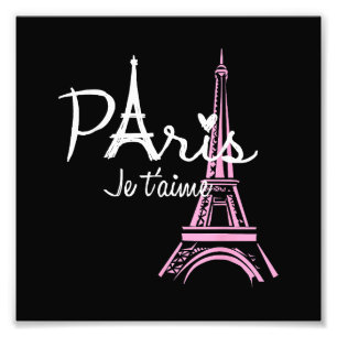 I Love Paris Eiffel Tower France French Souvenir Photo Print