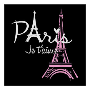 I Love Paris Eiffel Tower France French Souvenir Poster