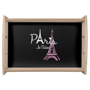 I Love Paris Eiffel Tower France French Souvenir Serving Tray