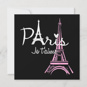 I Love Paris Eiffel Tower France French Souvenir Thank You Card