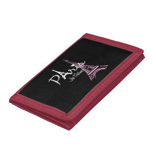 I Love Paris Eiffel Tower France French Souvenir Trifold Wallet