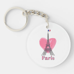 I Love Paris Eiffel Tower France Gift Keychain