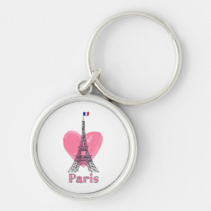 I Love Paris Eiffel Tower France Gift Keychain