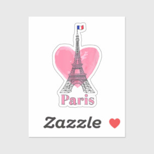 I Love Paris Eiffel Tower France Gift Sticker