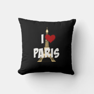"I Love Paris," Eiffel Tower, Throw Pillow
