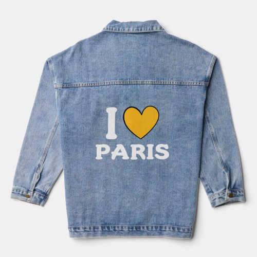 I Love Paris France  Denim Jacket