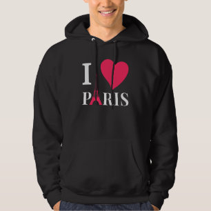 I Love Paris France Eiffel Tower Love Romance Hoodie
