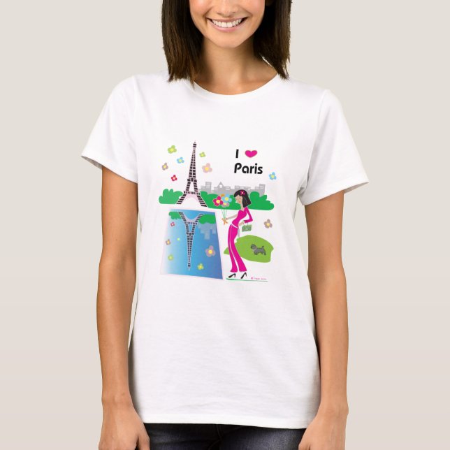 I love Paris, France T-Shirt (Front)