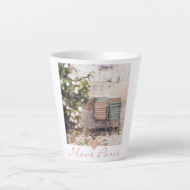 I Love Paris Garden Wall Latte Mug (Front)
