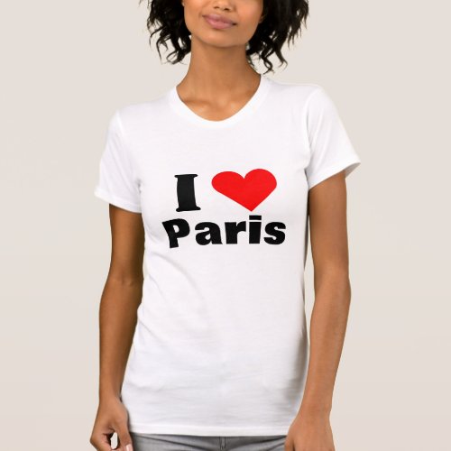 I Love Paris Heart T_Shirt