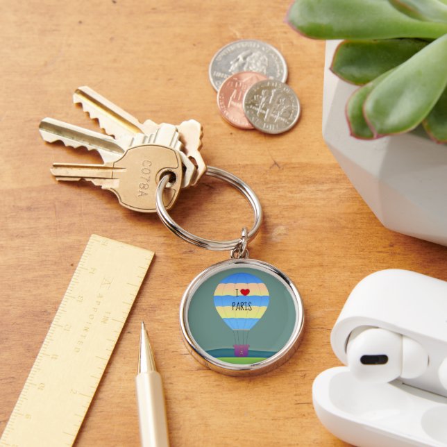 I Love Paris, Hot Air Balloon Keychain (Desk)