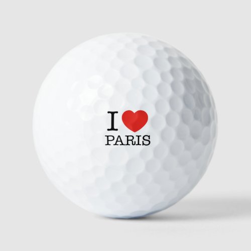  I Love Paris I Heart Paris Golf Ball