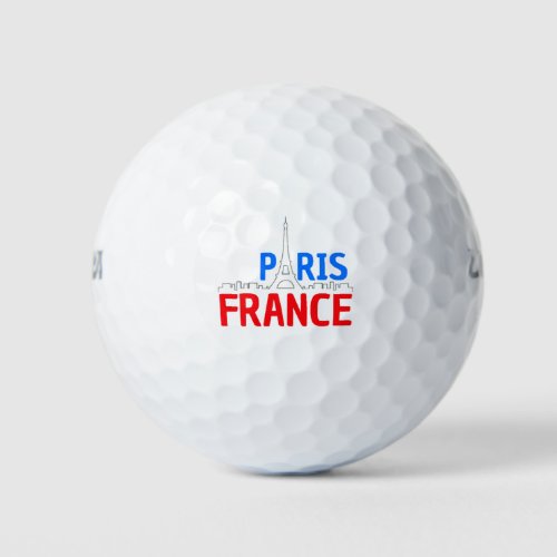 I love paris I love france Eiffel Bonjour Golf Balls
