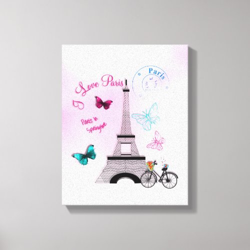 I Love Paris In Springtime Canvas Print