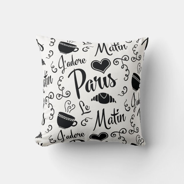 I Love Paris in the Morning Throw Pillow (Front)