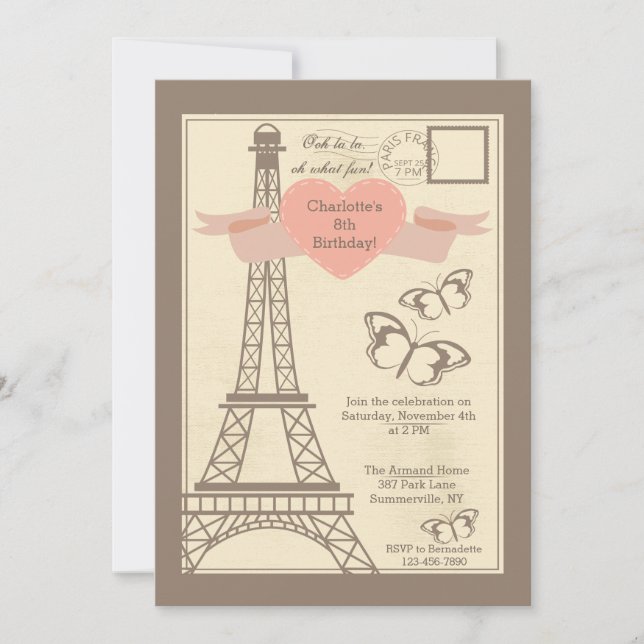 I Love Paris Invitation (Front)