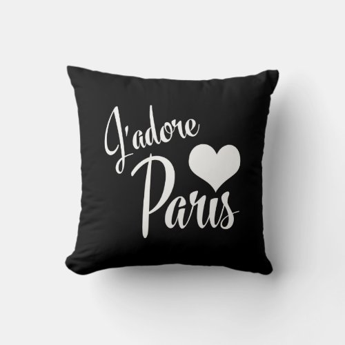 I Love Paris _ Jadore Paris Vintage Style Throw Pillow