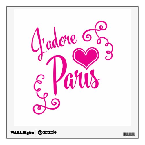 I Love Paris _ Jadore Paris Vintage Style Wall Sticker