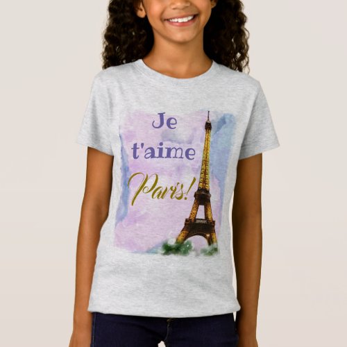 I love Paris Je taime Paris Eiffel Tower T_Shirt