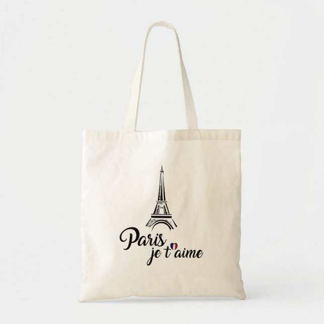 I Love Paris Je t'aime Tote Bag (Front)