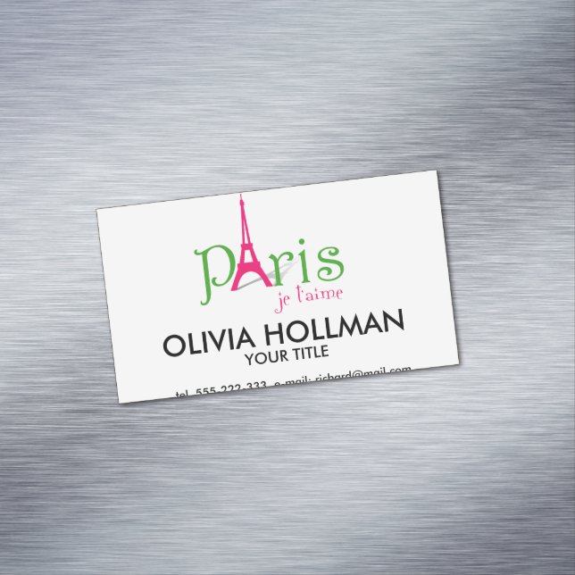 I love Paris Magnetic Business Card (In Situ)