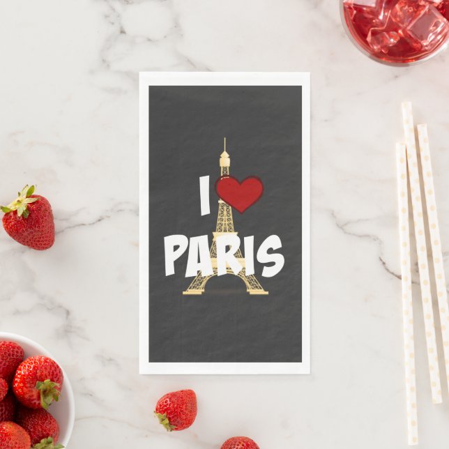 I Love Paris Paper Guest Towels (Insitu)