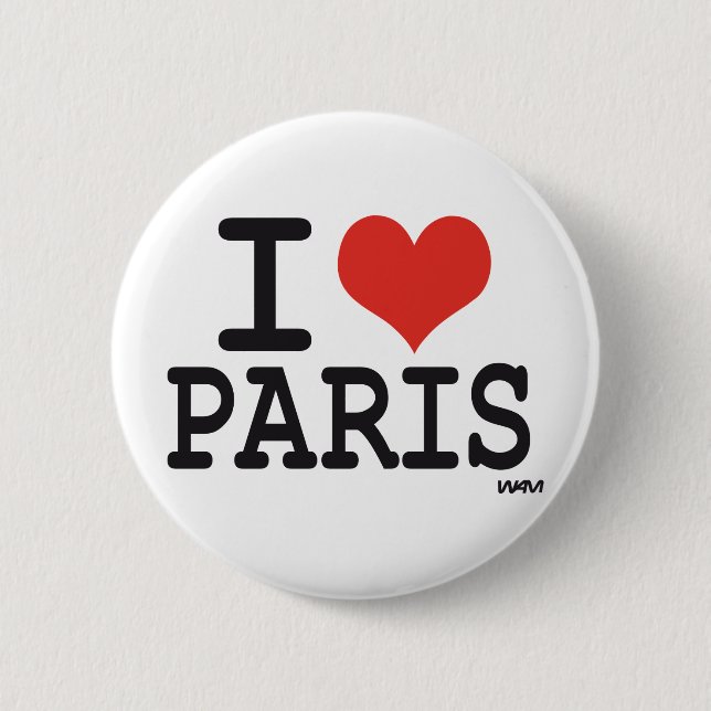 I love Paris Pinback Button (Front)