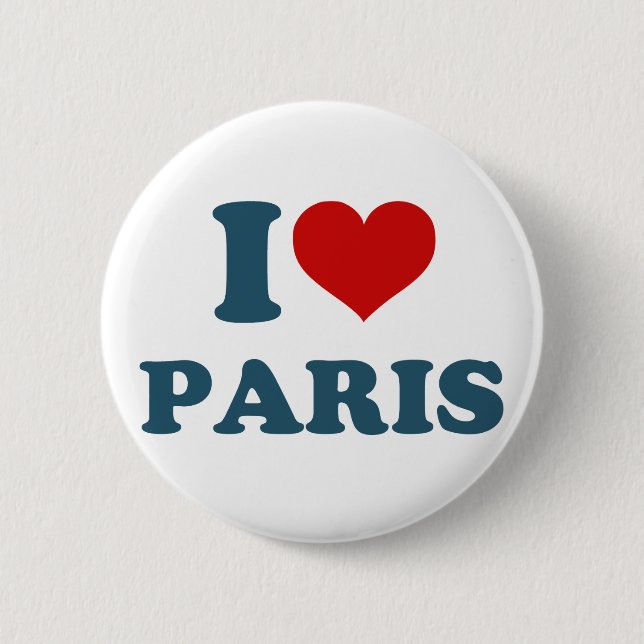 I Love Paris Pinback Button (Front)