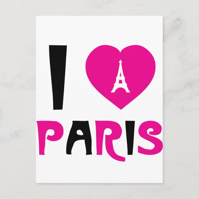 I Love Paris Postcard (Front)