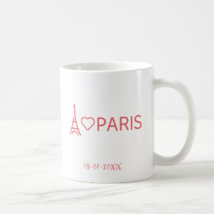 I Love Paris, Romantic Travel-Inspired Paris Coffee Mug