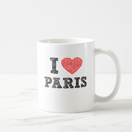 I Love Paris Sketch Coffee Mug
