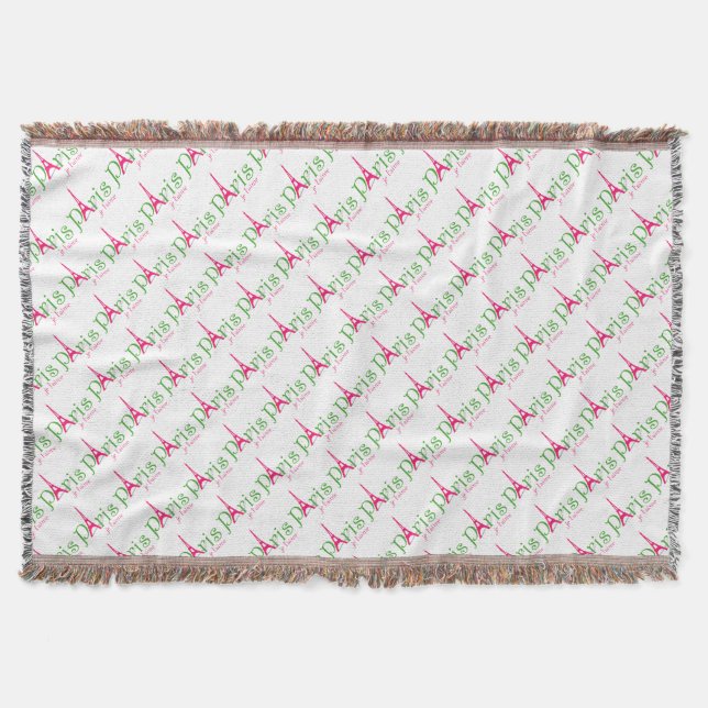 I love Paris Throw Blanket (Front)