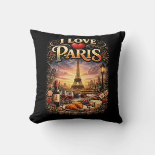 I Love Paris Throw Pillow