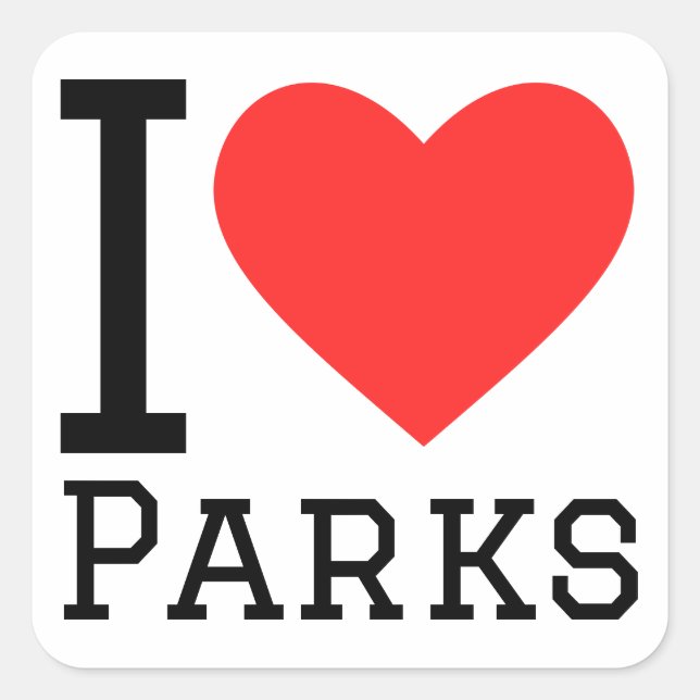 I love parks square sticker (Front)