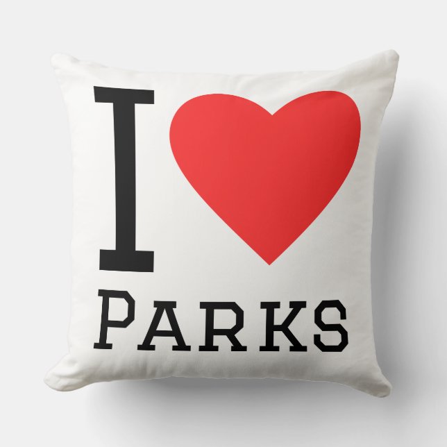 I love parks throw pillow (Front)