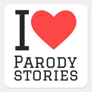 I love parody stories square sticker