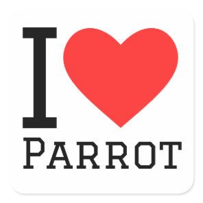 I love parrot square sticker