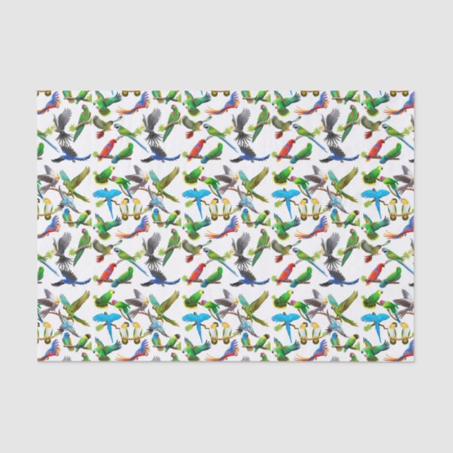 I Love Parrots Tissue Paper (Front)