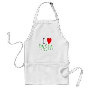 I Love Pasta Heart Adult Apron