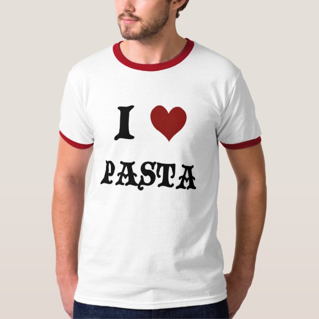 I Love Pasta Mens T-Shirt (Front)