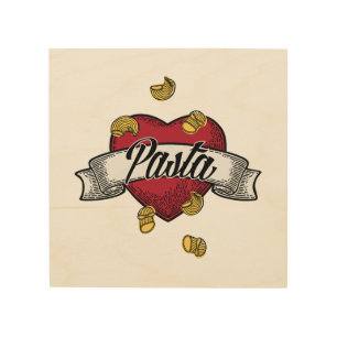 I Love Pasta Wood Wall Art