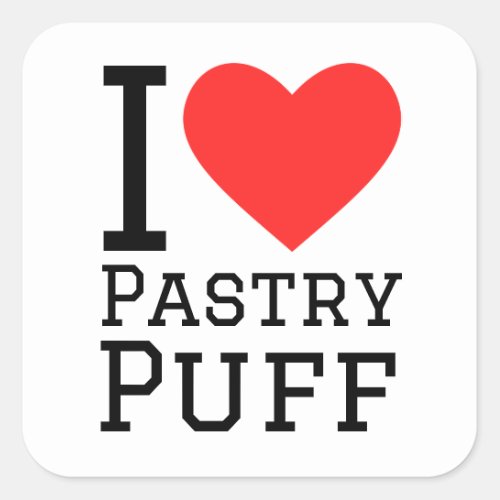 I love pastry puff square sticker