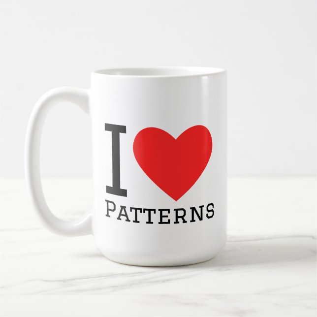 I love patterns coffee mug (Left)