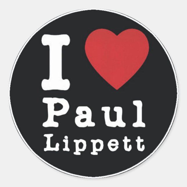 I love Paul Lippett Round Sticker (Front)