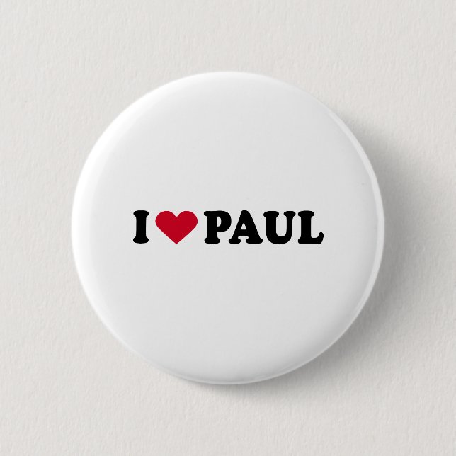 I LOVE PAUL PINBACK BUTTON (Front)