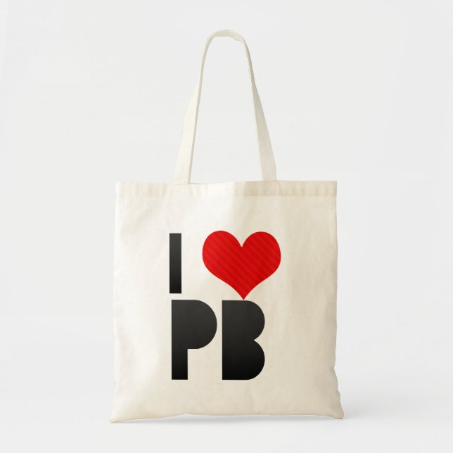 I Love PB Tote Bag (Front)