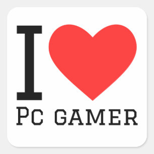 I love pc gamer square sticker